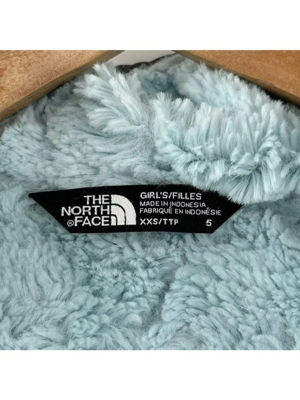 The North Face Mossbud Swirl Parka Girl's XXS Gray & Starlight Blue Full Zip